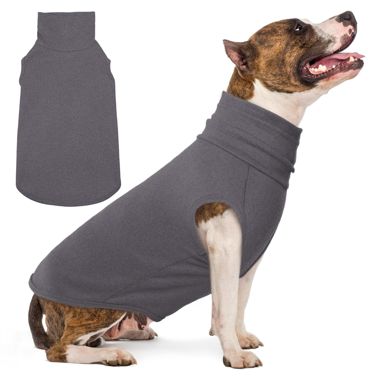 IECOii XL Dog SweaterStretch Fleece Vest Dog Sweater -GreyX-LargeTurtleneck Dog Sweater for Large Dogs Girl BoyWarm Dog Fleece Sweater Extra Large Dog Sweater Dog SweatshirtChristmas Dog Sweater